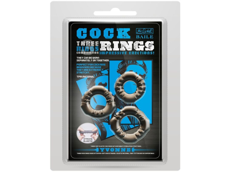 BAILE - COCK RINGS YVONNE SET 3 PENIS RINGS