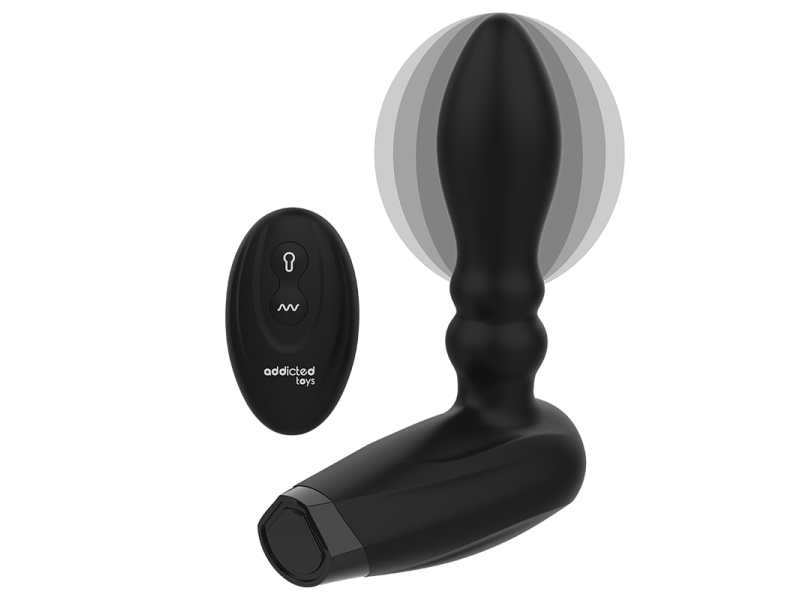 ADDICTED TOYS - INFLATABLE REMOTE CONTROL PLUG - 10 MODES OF VIBRATION