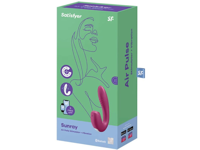 SATISFYER - SUNRAY STIMULATOR AND VIBRATOR APP RED