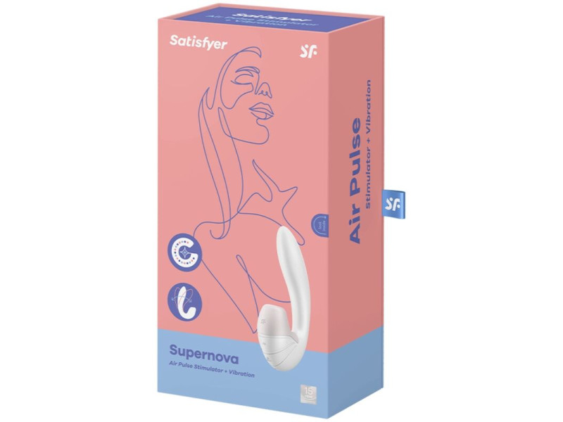 SATISFYER - SUPERNOVA AIR PULSE STIMULATOR & VIBRATION WHITE