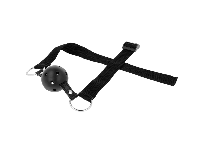 OHMAMA FETISH BLACK FABRIC BREATHABLE BALL GAG