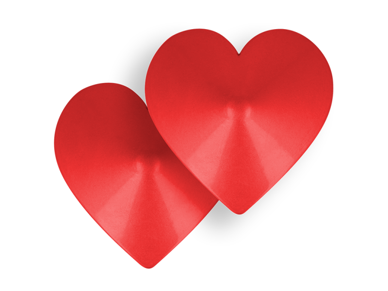 OHMAMA FETISH RED HEART NIPPLE COVERS