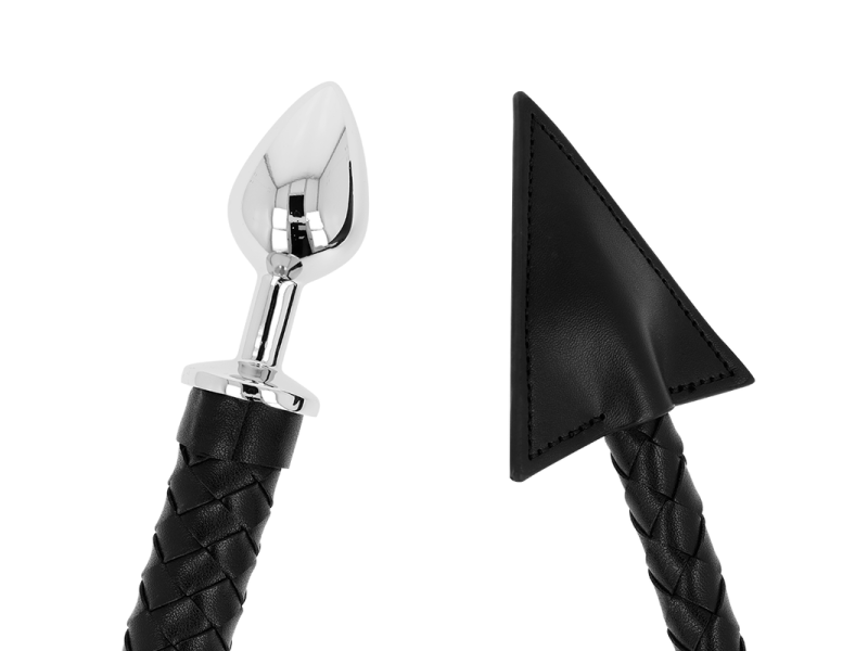 OHMAMA FETISH DEVIL´S TAIL LEATHER & METAL BUTT PLUG 7 CM