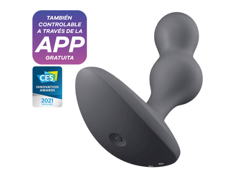 SATISFYER - DEEP DIVER VIBRATING PLUG APP GREY