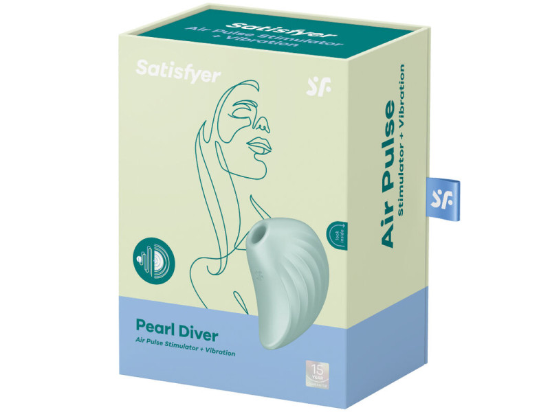 SATISFYER - PEARL DIVER AIR PULSE STIMULATOR & VIBRATOR GREEN