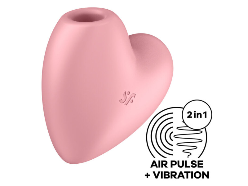 SATISFYER - CUTIE HEART AIR PULSE STIMULATOR & VIBRATOR PINK