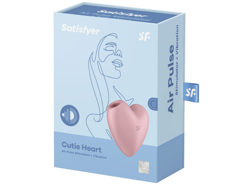 SATISFYER - CUTIE HEART AIR PULSE STIMULATOR & VIBRATOR PINK