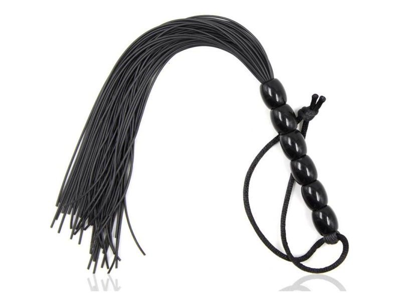 OHMAMA FETISH RIBBED SILICONE HANDLE FLOGGER 22 CM