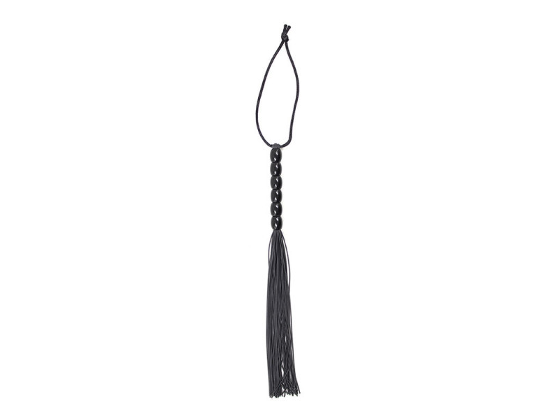 OHMAMA FETISH RIBBED SILICONE HANDLE FLOGGER 22 CM