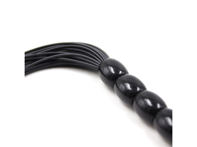 OHMAMA FETISH RIBBED SILICONE HANDLE FLOGGER 22 CM