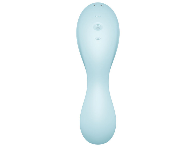 SATISFYER - CURVY TRINITY 5 AIR PULSE STIMULATOR & VIBRATOR APP BLUE