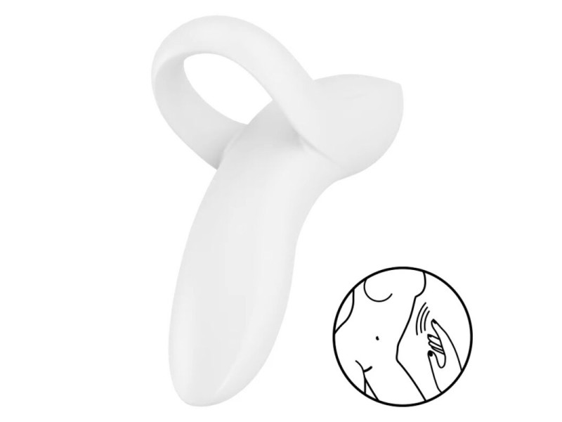 SATISFYER - BOLD LOVER FINGER VIBRATOR WHITE