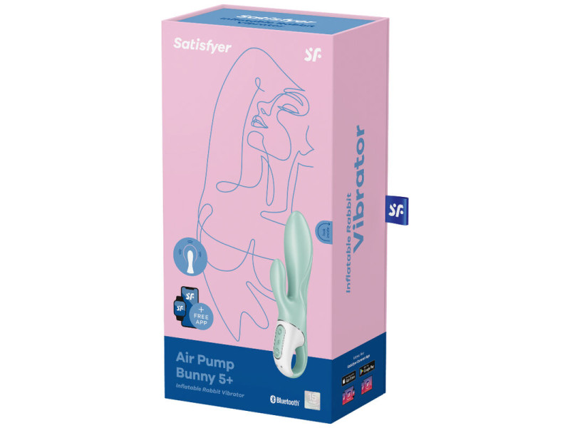 SATISFYER - AIR PUMP BUNNY 5+ INFLATABLE RABBIT VIBRATOR APP GREEN