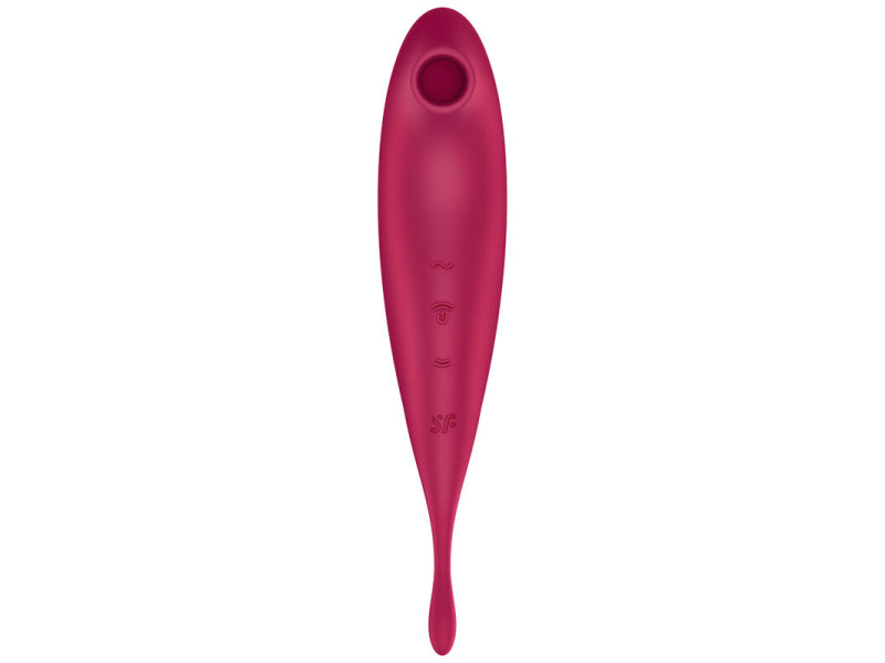 SATISFYER - TWIRLING PRO+ AIR PULSE STIMULATOR & VIBRATOR APP RED