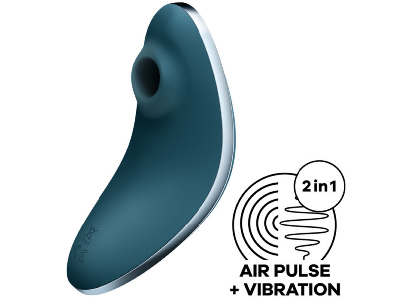 SATISFYER - VULVA LOVER 1 AIR PULSE STIMULATOR & VIBRATOR BLUE