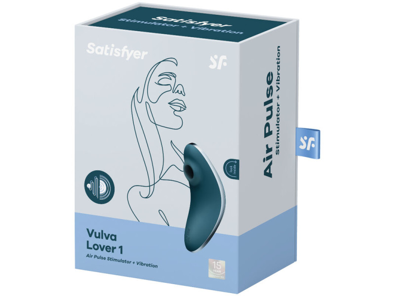 SATISFYER - VULVA LOVER 1 AIR PULSE STIMULATOR & VIBRATOR BLUE