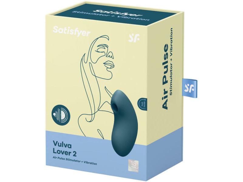 SATISFYER - VULVA LOVER 2 AIR PULSE STIMULATOR & VIBRATOR BLUE