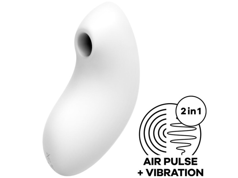 SATISFYER - VULVA LOVER 2 AIR PULSE STIMULATOR & VIBRATOR WHITE