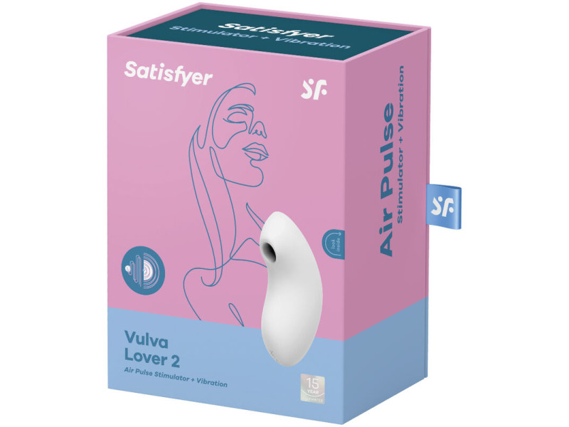 SATISFYER - VULVA LOVER 2 AIR PULSE STIMULATOR & VIBRATOR WHITE