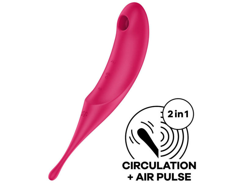 SATISFYER - TWIRLING PRO AIR PULSE STIMULATOR & VIBRATOR RED
