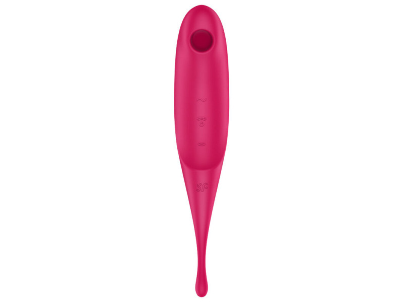 SATISFYER - TWIRLING PRO AIR PULSE STIMULATOR & VIBRATOR RED