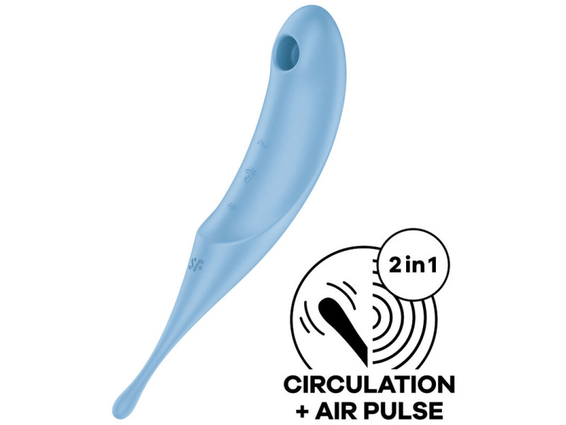 SATISFYER - TWIRLING PRO AIR PULSE STIMULATOR & VIBRATOR BLUE