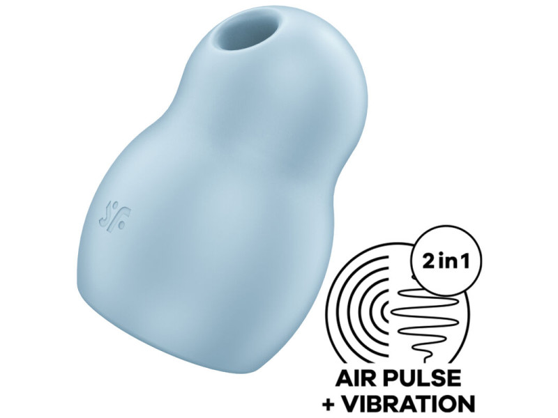 SATISFYER - PRO TO GO 1 DOUBLE AIR PULSE STIMULATOR & VIBRATOR BLUE