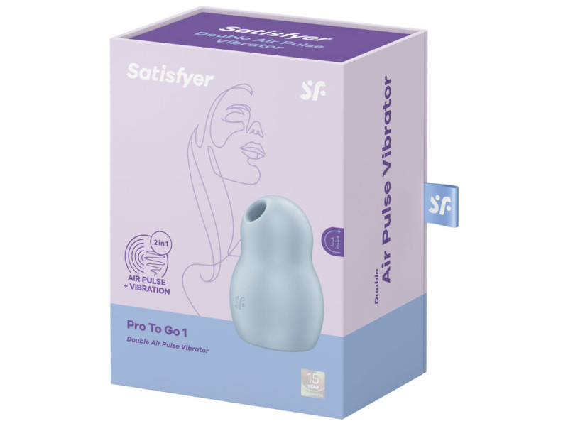SATISFYER - PRO TO GO 1 DOUBLE AIR PULSE STIMULATOR & VIBRATOR BLUE