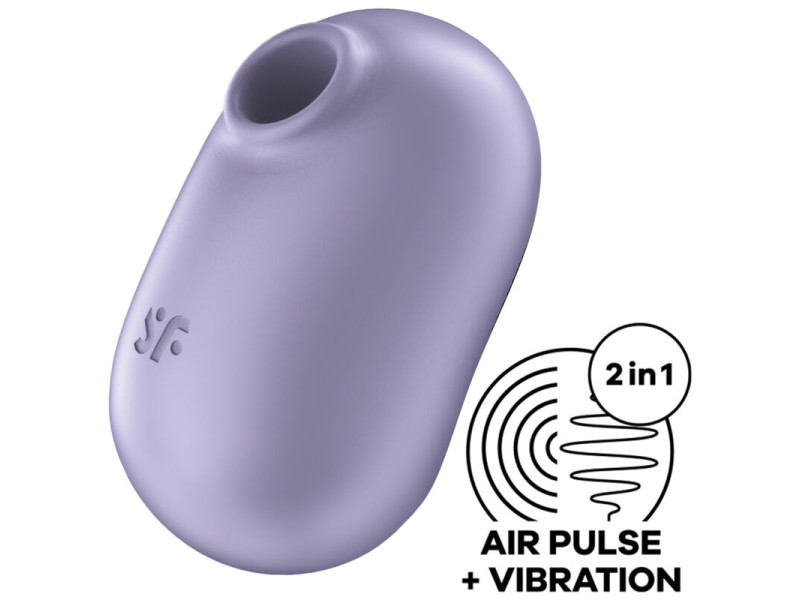 SATISFYER - PRO TO GO 2 DOUBLE AIR PULSE STIMULATOR & VIBRATOR VIOLET