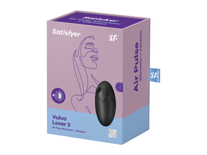 SATISFYER - VULVA LOVER 3 AIR PULSE STIMULATOR & VIBRATOR BLACK