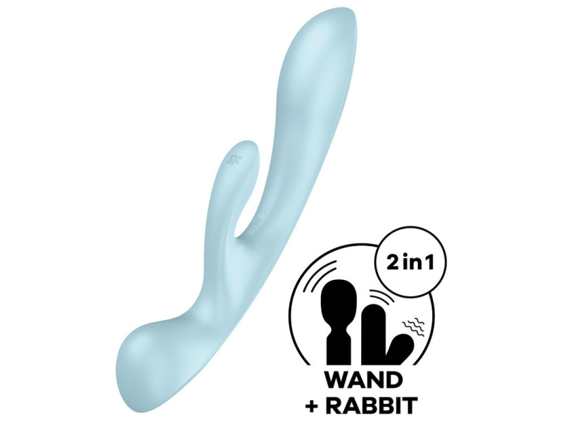 SATISFYER - TRIPLE OH HYBRID VIBRATION BLUE
