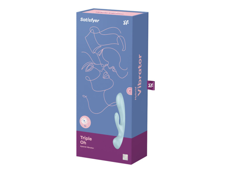 SATISFYER - TRIPLE OH HYBRID VIBRATION BLUE