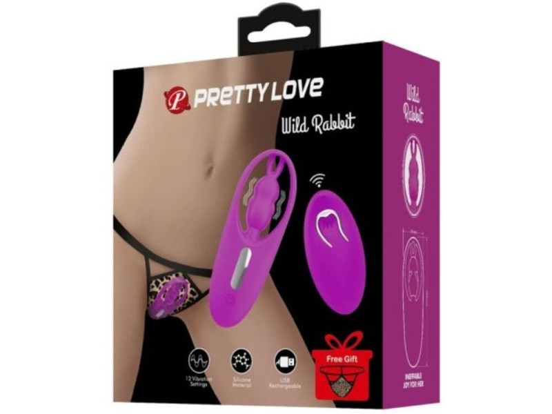 PRETTY LOVE - WILD RABBIT STIMULATOR FOR PANTIES WITH REMOTE CONTROL LILAC