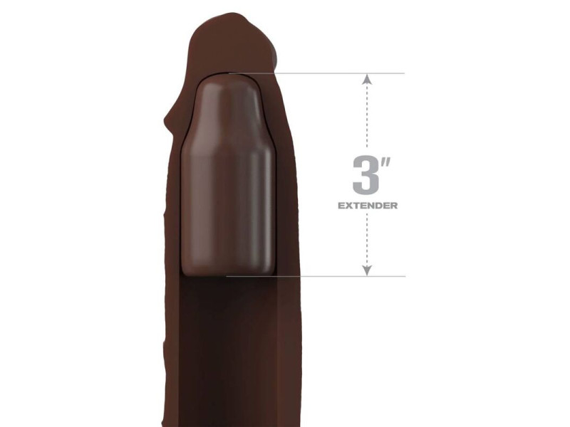 FANTASY X- TENSIONS - PIPEDREAMS SLEEVE 22,86 CM + 7,62 CM PLUG BROWN