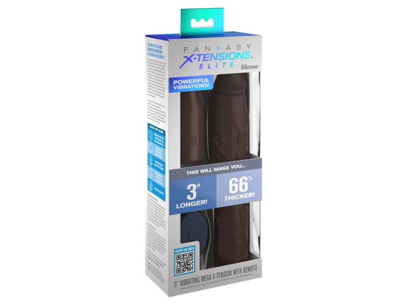 FANTASY X- TENSIONS - PIPEDREAMS SLEEVE 22,86 CM + 7,62 CM PLUG REMOTE BROWN