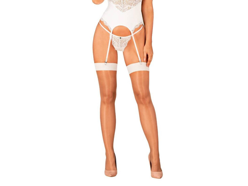 OBSESSIVE - S814 STOCKINGS WHITE S/M