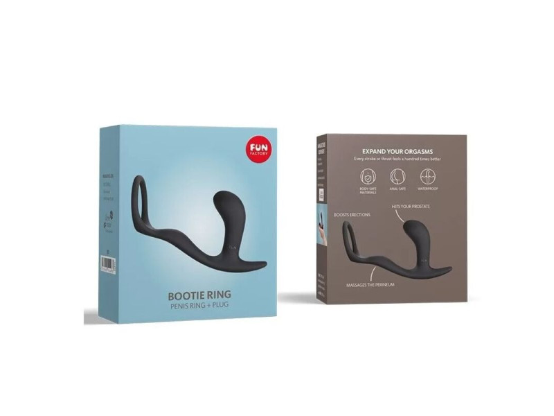 FUN FACTORY - BOOTIE RING LOVERING WITH BUTT PLUG SLATE