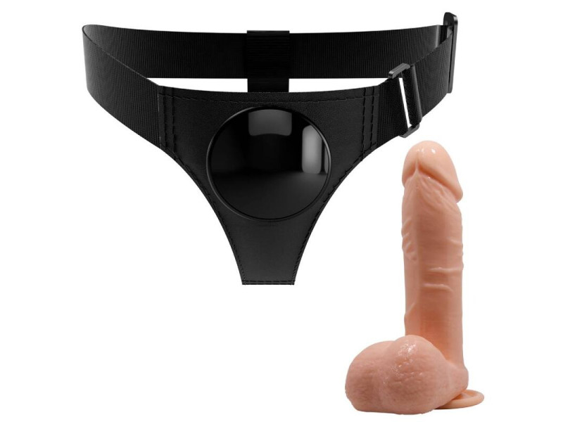 PRETTY LOVE - HARNESS BRIEFS UNIVERSAL HARNESS WITH DILDO TOM 20 CM NATURAL