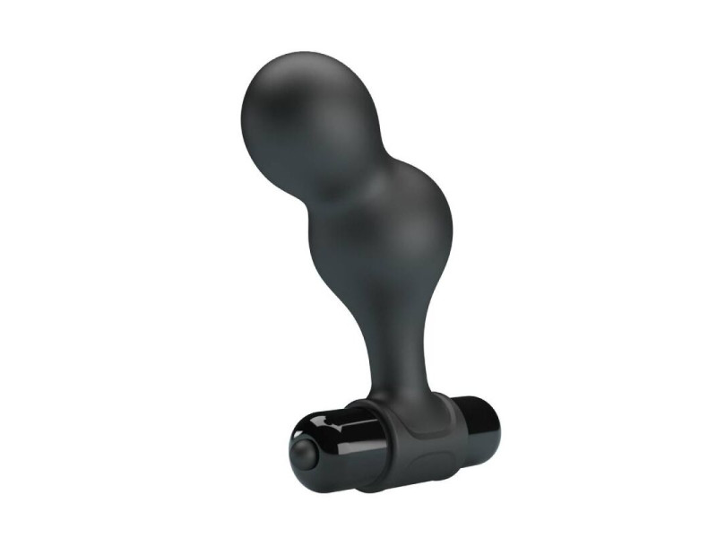 MR PLAY - BLACK SILICONE VIBRATOR ANAL PLUG