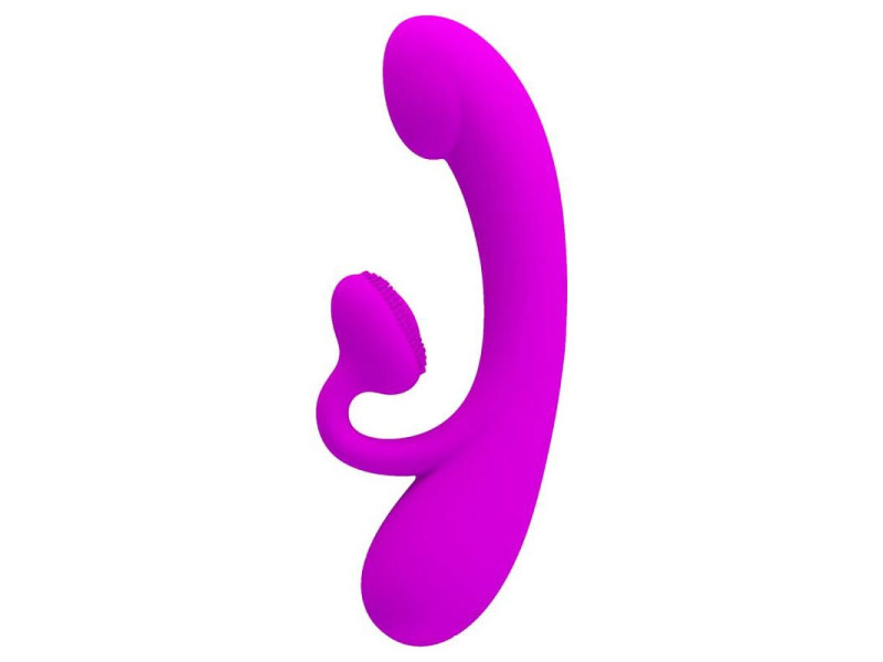 PRETTY LOVE - SINCERE VIBRATOR AND CLITORIS SUCKER PURPLE SILICONE