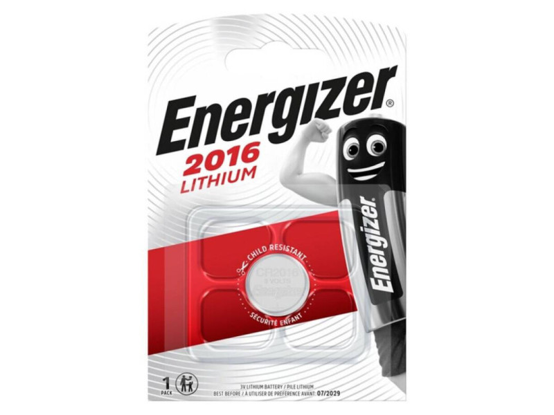 ENERGIZER - BATTERY LITHIUM BUTTON CR2016 3V 1 UNIT