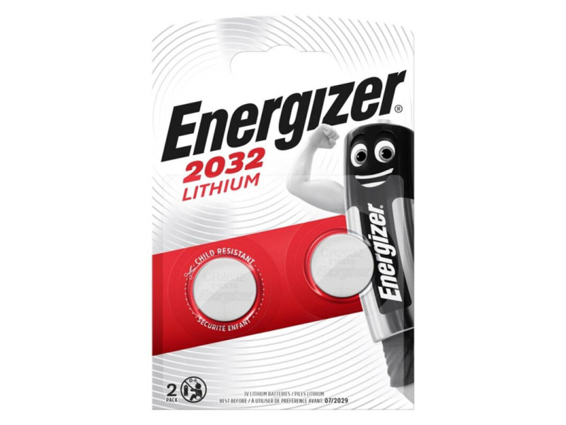 ENERGIZER - BATTERY LITHIUM BUTTON CR2032 3V 2 UNIT