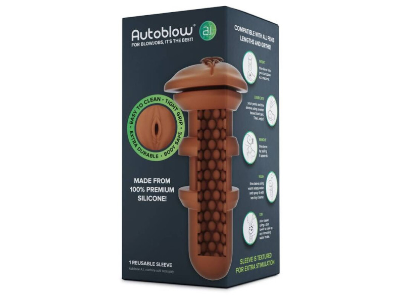 AUTOBLOW - AI VAGINA SLEEVE BROWN