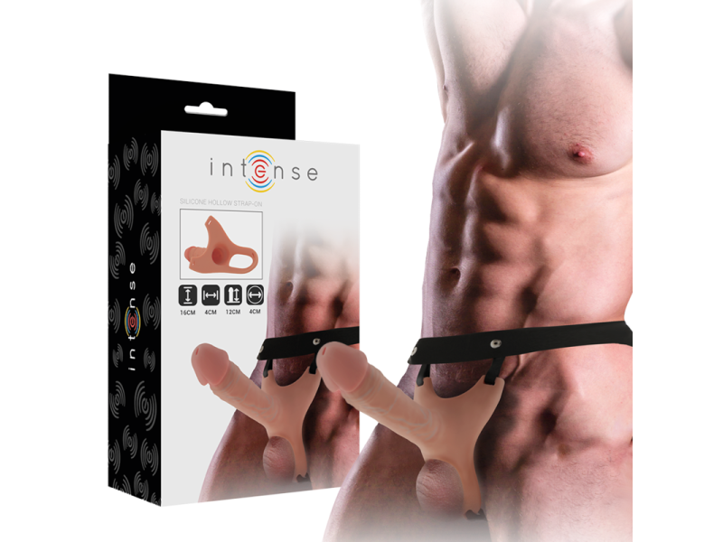 INTENSE - HOLLOW HARNESS WITH SILICONE DILDO 16 X 3.5 CM