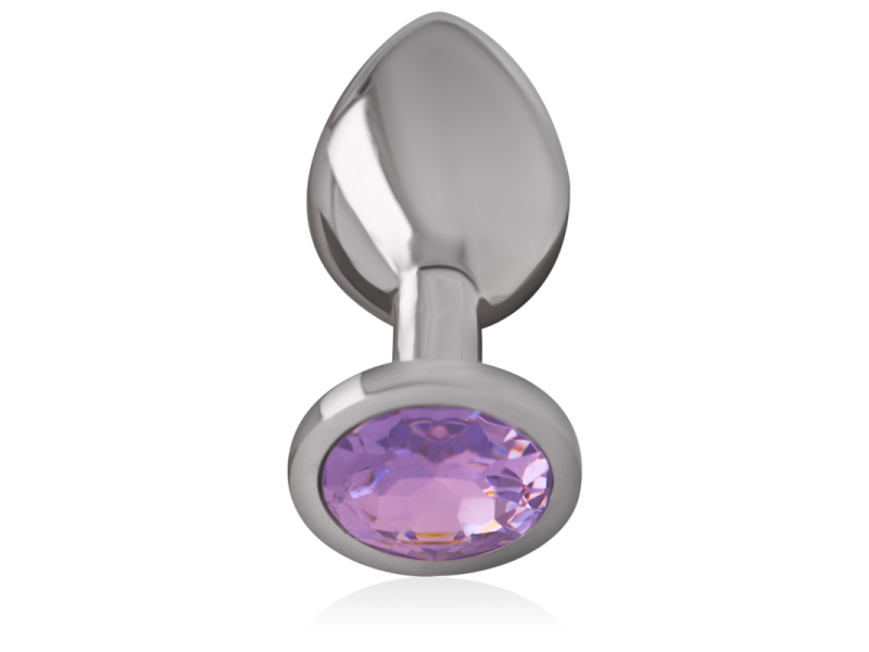 INTENSE - ALUMINUM METAL ANAL PLUG WITH VIOLET CRYSTAL SIZE S