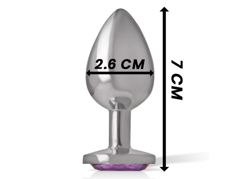 INTENSE - ALUMINUM METAL ANAL PLUG WITH VIOLET CRYSTAL SIZE S