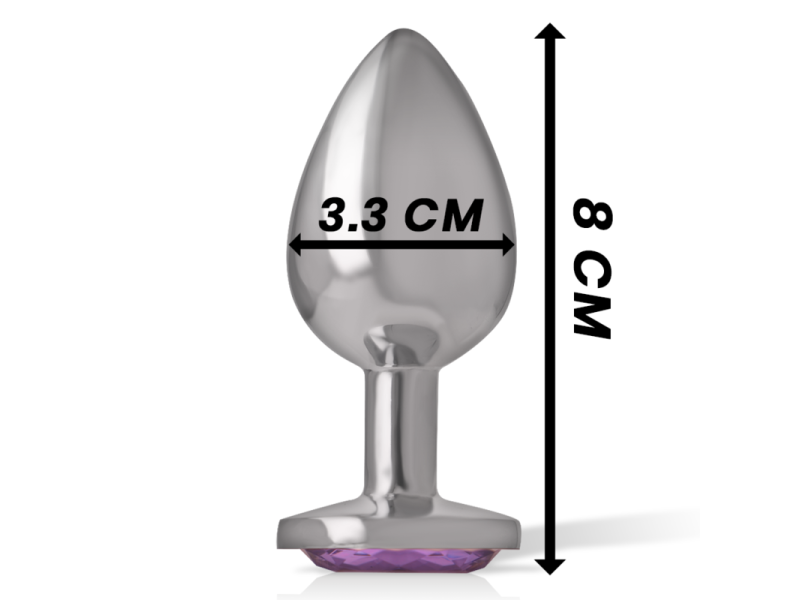 INTENSE - ALUMINUM METAL ANAL PLUG WITH VIOLET CRYSTAL SIZE M