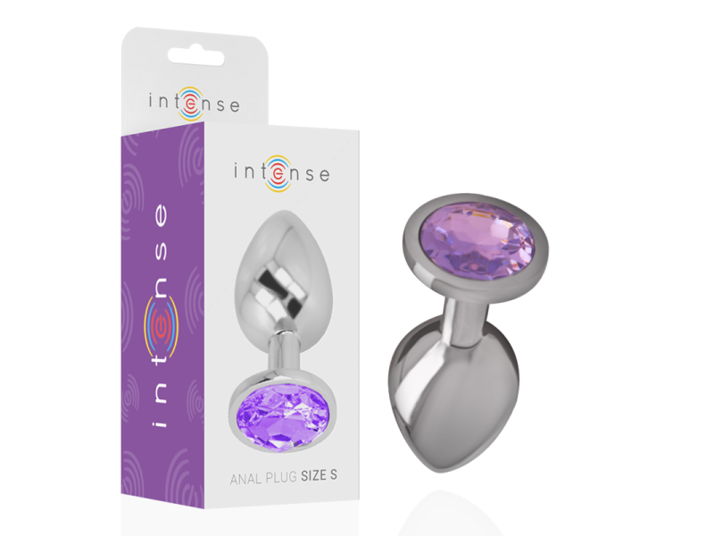 INTENSE - ALUMINUM METAL ANAL PLUG WITH VIOLET CRYSTAL SIZE L