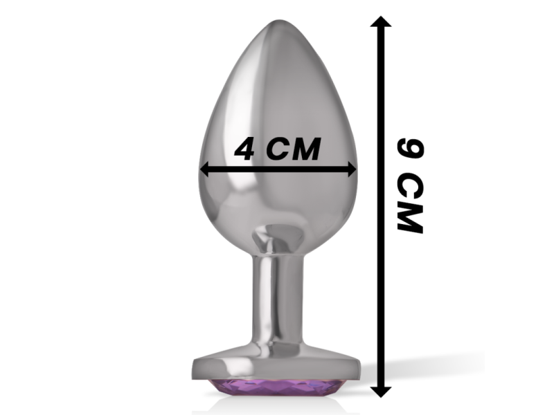 INTENSE - ALUMINUM METAL ANAL PLUG WITH VIOLET CRYSTAL SIZE L