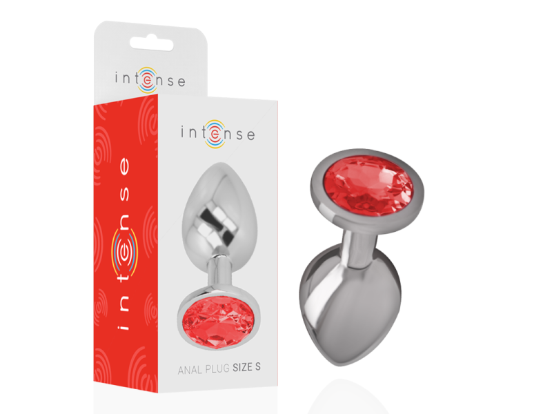 INTENSE - ALUMINUM METAL ANAL PLUG WITH RED CRYSTAL SIZE S